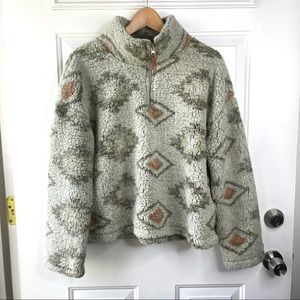 NWOT Thread & Supply Green Fleece Women’s Pullover Size M